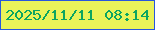 文字の大きさ：2、枠の色：2857dd、背景の色：eaf359、文字の色：0ca561 無料ブログパーツのブログ時計