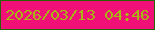 文字の大きさ：4、枠の色：286304、背景の色：f10f78、文字の色：a7b613 無料ブログパーツのブログ時計