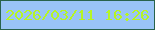文字の大きさ：2、枠の色：28634b、背景の色：99c4f6、文字の色：b6f524 無料ブログパーツのブログ時計