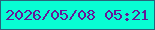 文字の大きさ：1、枠の色：28637a、背景の色：08fcd3、文字の色：661898 無料ブログパーツのブログ時計