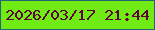 文字の大きさ：5、枠の色：286478、背景の色：70eb13、文字の色：5d0336 無料ブログパーツのブログ時計