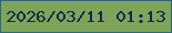 文字の大きさ：4、枠の色：286a7b、背景の色：7fa459、文字の色：082d48 無料ブログパーツのブログ時計
