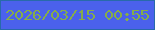 文字の大きさ：5、枠の色：286aab、背景の色：4b61ec、文字の色：86ad49 無料ブログパーツのブログ時計
