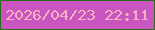 文字の大きさ：5、枠の色：286d17、背景の色：c955c1、文字の色：f6b2c0 無料ブログパーツのブログ時計