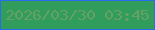 文字の大きさ：1、枠の色：286deb、背景の色：319d5d、文字の色：67a064 無料ブログパーツのブログ時計