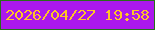 文字の大きさ：3、枠の色：286f19、背景の色：ab18ec、文字の色：ffc426 無料ブログパーツのブログ時計