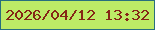 文字の大きさ：2、枠の色：286f7e、背景の色：bdeb66、文字の色：852617 無料ブログパーツのブログ時計