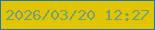 文字の大きさ：2、枠の色：2871ad、背景の色：e2c501、文字の色：73a17f 無料ブログパーツのブログ時計