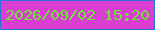 文字の大きさ：4、枠の色：2873d5、背景の色：d93dd2、文字の色：6ce736 無料ブログパーツのブログ時計