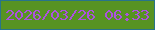 文字の大きさ：2、枠の色：28748a、背景の色：579322、文字の色：ac52df 無料ブログパーツのブログ時計