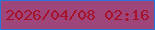文字の大きさ：3、枠の色：2875d9、背景の色：9e4679、文字の色：a6112c 無料ブログパーツのブログ時計