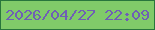 文字の大きさ：2、枠の色：28763c、背景の色：80cb69、文字の色：6f5fb5 無料ブログパーツのブログ時計