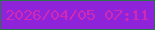 文字の大きさ：1、枠の色：287649、背景の色：8f23da、文字の色：cf2ab5 無料ブログパーツのブログ時計