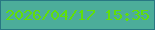 文字の大きさ：4、枠の色：287783、背景の色：4cad9a、文字の色：61df08 無料ブログパーツのブログ時計