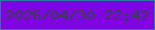 文字の大きさ：2、枠の色：2879a0、背景の色：8003e2、文字の色：304345 無料ブログパーツのブログ時計