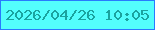文字の大きさ：5、枠の色：287afe、背景の色：53fefd、文字の色：1aa39f 無料ブログパーツのブログ時計