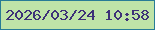 文字の大きさ：1、枠の色：287c96、背景の色：bfe4a8、文字の色：3e3178 無料ブログパーツのブログ時計
