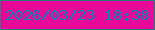 文字の大きさ：5、枠の色：287d78、背景の色：e80899、文字の色：0282aa 無料ブログパーツのブログ時計