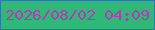 文字の大きさ：5、枠の色：287da7、背景の色：2fb877、文字の色：b03bb8 無料ブログパーツのブログ時計