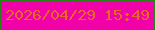 文字の大きさ：2、枠の色：288019、背景の色：f101a8、文字の色：e86728 無料ブログパーツのブログ時計