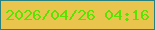 文字の大きさ：4、枠の色：28807f、背景の色：e9c54d、文字の色：59e305 無料ブログパーツのブログ時計