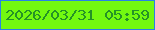文字の大きさ：2、枠の色：2882e6、背景の色：73f910、文字の色：249326 無料ブログパーツのブログ時計