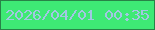 文字の大きさ：5、枠の色：288347、背景の色：3ee975、文字の色：a2c7e3 無料ブログパーツのブログ時計