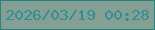 文字の大きさ：4、枠の色：288380、背景の色：84a094、文字の色：308e94 無料ブログパーツのブログ時計