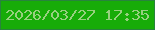 文字の大きさ：5、枠の色：28843d、背景の色：17ac08、文字の色：97d07f 無料ブログパーツのブログ時計