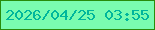 文字の大きさ：1、枠の色：288c0c、背景の色：7afcb1、文字の色：00b69c 無料ブログパーツのブログ時計