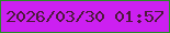 文字の大きさ：3、枠の色：288d25、背景の色：cc20f1、文字の色：4c193a 無料ブログパーツのブログ時計