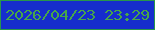 文字の大きさ：4、枠の色：28964b、背景の色：162dcd、文字の色：47a649 無料ブログパーツのブログ時計