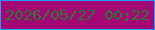 文字の大きさ：1、枠の色：2899fe、背景の色：a10775、文字の色：327635 無料ブログパーツのブログ時計