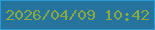 文字の大きさ：3、枠の色：289cd7、背景の色：26749d、文字の色：88a843 無料ブログパーツのブログ時計