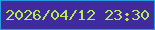 文字の大きさ：5、枠の色：289ce1、背景の色：3f2b9b、文字の色：b6e85c 無料ブログパーツのブログ時計
