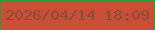 文字の大きさ：4、枠の色：289d3a、背景の色：ca4f36、文字の色：894c3c 無料ブログパーツのブログ時計
