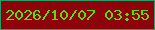 文字の大きさ：2、枠の色：289d65、背景の色：8e0209、文字の色：5be004 無料ブログパーツのブログ時計