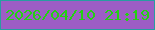 文字の大きさ：4、枠の色：289da1、背景の色：9d5dc5、文字の色：24d112 無料ブログパーツのブログ時計