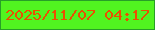 文字の大きさ：3、枠の色：289e28、背景の色：51f320、文字の色：ea4f01 無料ブログパーツのブログ時計