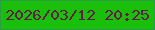 文字の大きさ：1、枠の色：289f47、背景の色：1abf0a、文字の色：621a46 無料ブログパーツのブログ時計