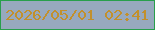 文字の大きさ：2、枠の色：289f4c、背景の色：97a9be、文字の色：c2902c 無料ブログパーツのブログ時計