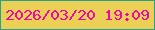 文字の大きさ：2、枠の色：28a18f、背景の色：ebd055、文字の色：f008a6 無料ブログパーツのブログ時計