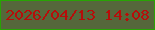 文字の大きさ：4、枠の色：28a304、背景の色：55673b、文字の色：b70d0a 無料ブログパーツのブログ時計