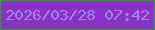 文字の大きさ：4、枠の色：28a51e、背景の色：8733c6、文字の色：a981e7 無料ブログパーツのブログ時計