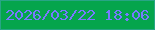 文字の大きさ：5、枠の色：28a585、背景の色：05a54c、文字の色：7979fe 無料ブログパーツのブログ時計