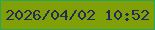文字の大きさ：2、枠の色：28a65c、背景の色：81a007、文字の色：1f2d58 無料ブログパーツのブログ時計