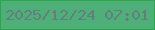 文字の大きさ：5、枠の色：28a945、背景の色：4faf78、文字の色：647e80 無料ブログパーツのブログ時計