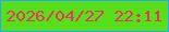 文字の大きさ：2、枠の色：28a9f6、背景の色：57df1b、文字の色：e63956 無料ブログパーツのブログ時計