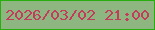 文字の大きさ：5、枠の色：28ae0e、背景の色：8db681、文字の色：c33c5c 無料ブログパーツのブログ時計