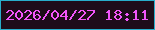 文字の大きさ：5、枠の色：28aecb、背景の色：1e0d1a、文字の色：f256fb 無料ブログパーツのブログ時計